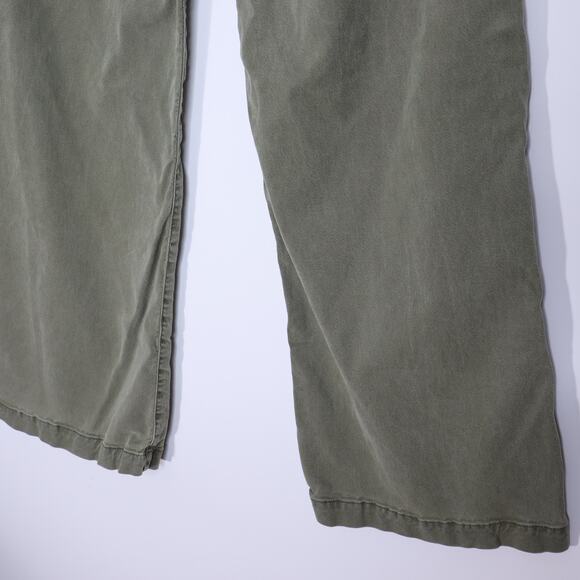 PAIGE Carly Wide Leg Jeans High Rise Washed Light Olive 4 Pocket Women's 27 - Picture 8 of 12
